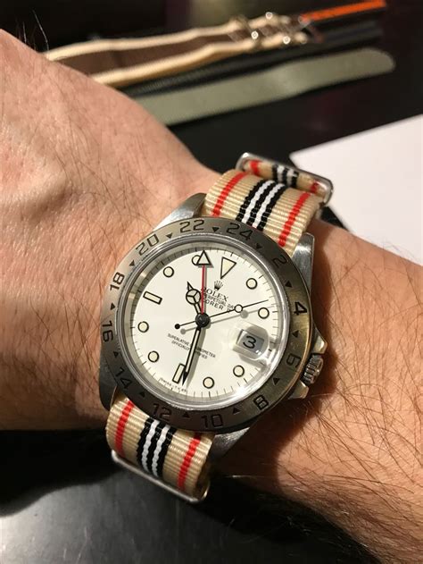 rolex explorer red nato strap|rolex explorer 2 nato strap.